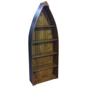 solid wood handcrafted boat bookcase