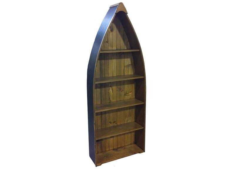 solid wood handcrafted boat bookcase