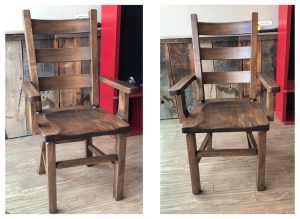 Ladder Back Solid Wood Arm Chair | Handcrafted Dining Chair 02-01