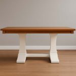 Handcrafted Contempo dining table in solid oak with sleek contemporary legs and smooth satin finish.
