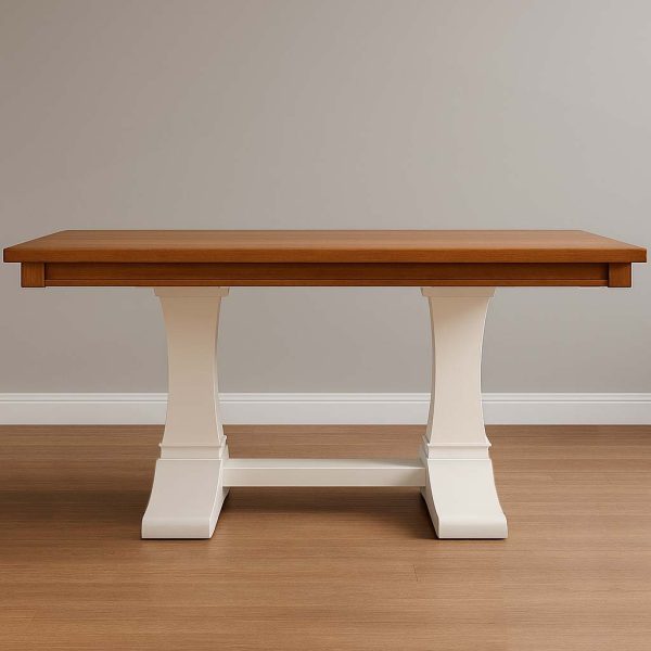 Handcrafted Contempo Dining Table In Solid Oak With Sleek Contemporary Legs And Smooth Satin Finish.