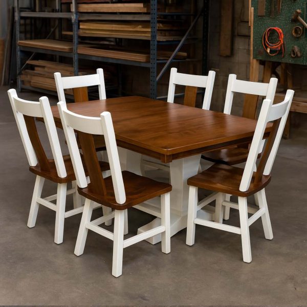 Contempo Solid Wood Dining Table — Modern Handcrafted Table With Geometric Base, Made In Canada. 01-04