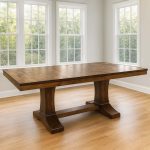 Large custom Contempo Solid Wood Dining Table with extended top, handcrafted in Toronto from premium hardwood.
