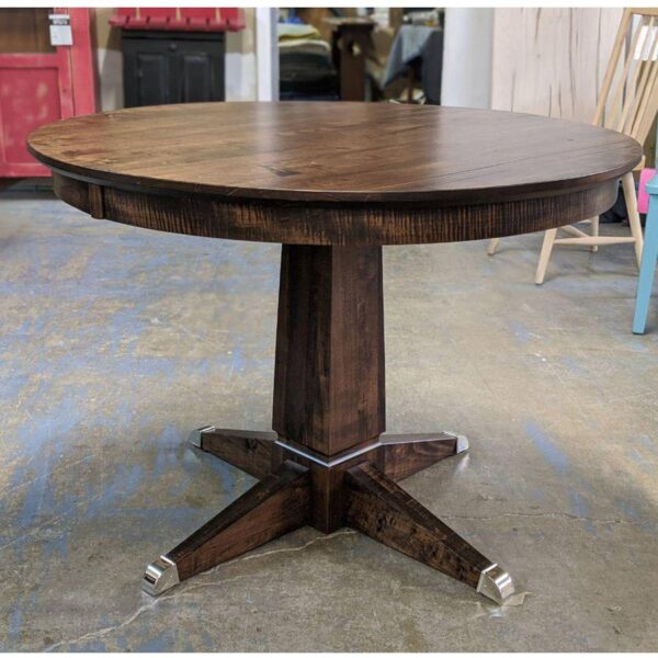 Danish Solid Wood Dining Pedestal Table | Custom Extendable Table 02-04