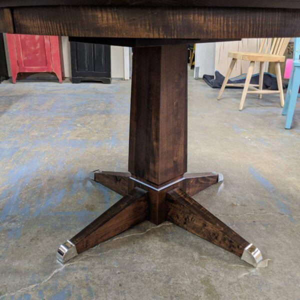 Danish Solid Wood Dining Pedestal Table | Custom Extendable Table 03-03