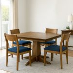 Danish Solid Wood Dining Pedestal Table | Custom Extendable Table 05-02