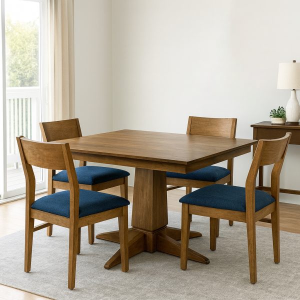 Danish Solid Wood Dining Pedestal Table | Custom Extendable Table 05-02