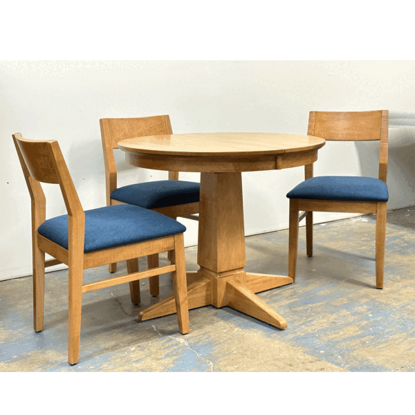 Danish Solid Wood Dining Pedestal Table | Custom Extendable Table 01-003