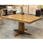 Danish Solid Wood Dining Pedestal Table | Custom Extendable Table 05-01