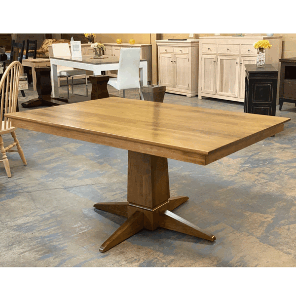 Danish Solid Wood Dining Pedestal Table | Custom Extendable Table 05-01