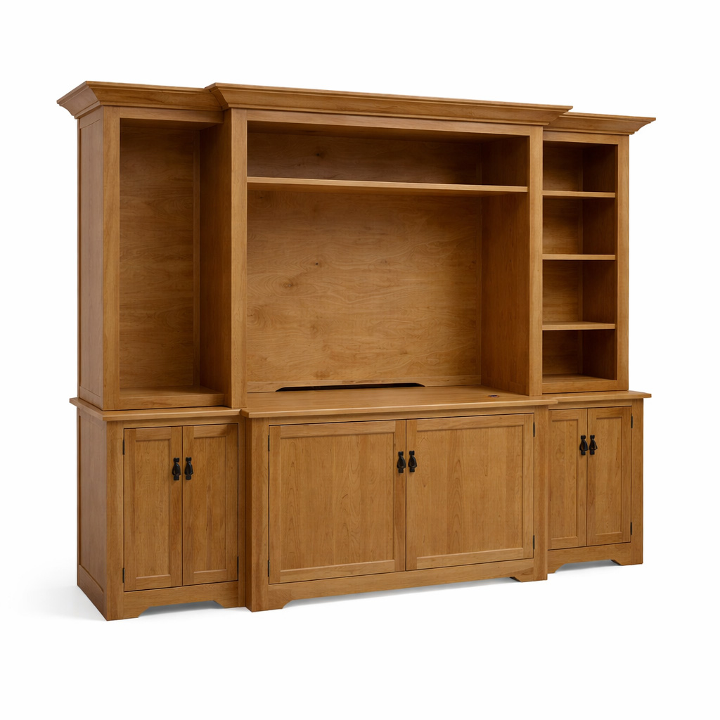Harvest Solid Wood TV Wall Unit | Handcrafted Media Center 00-01