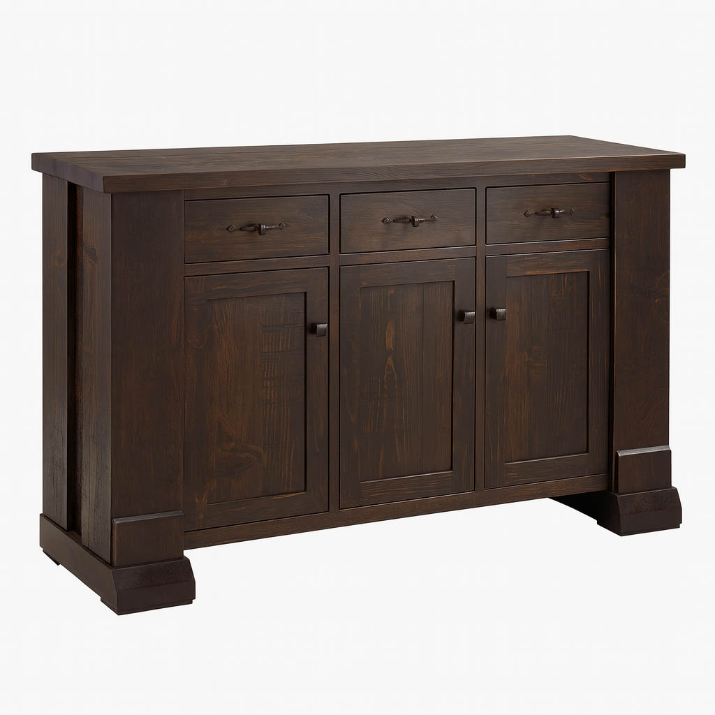 Harvest Solid Wood Sideboard | Rustic Buffet Cabinet 00-01