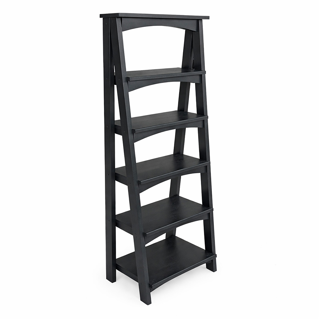 Handcrafted Ladder Bookcase | Solid Wood Book Shelf 00-00