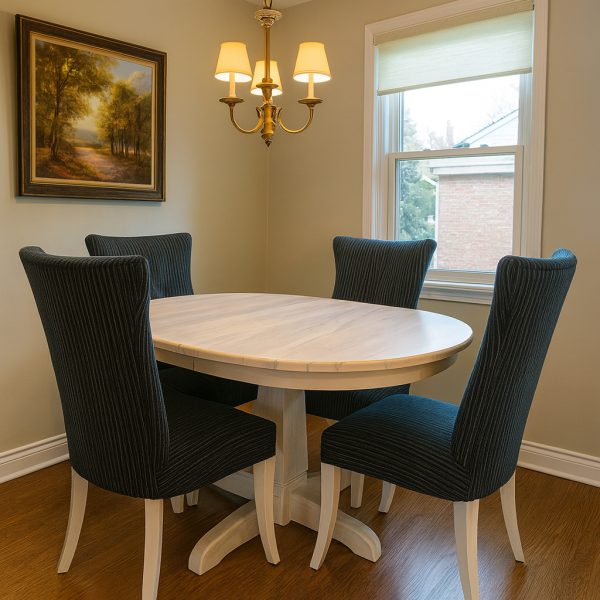 Marco Solid Wood Round Dining Table | Custom Handmade Extendable Table 03-01
