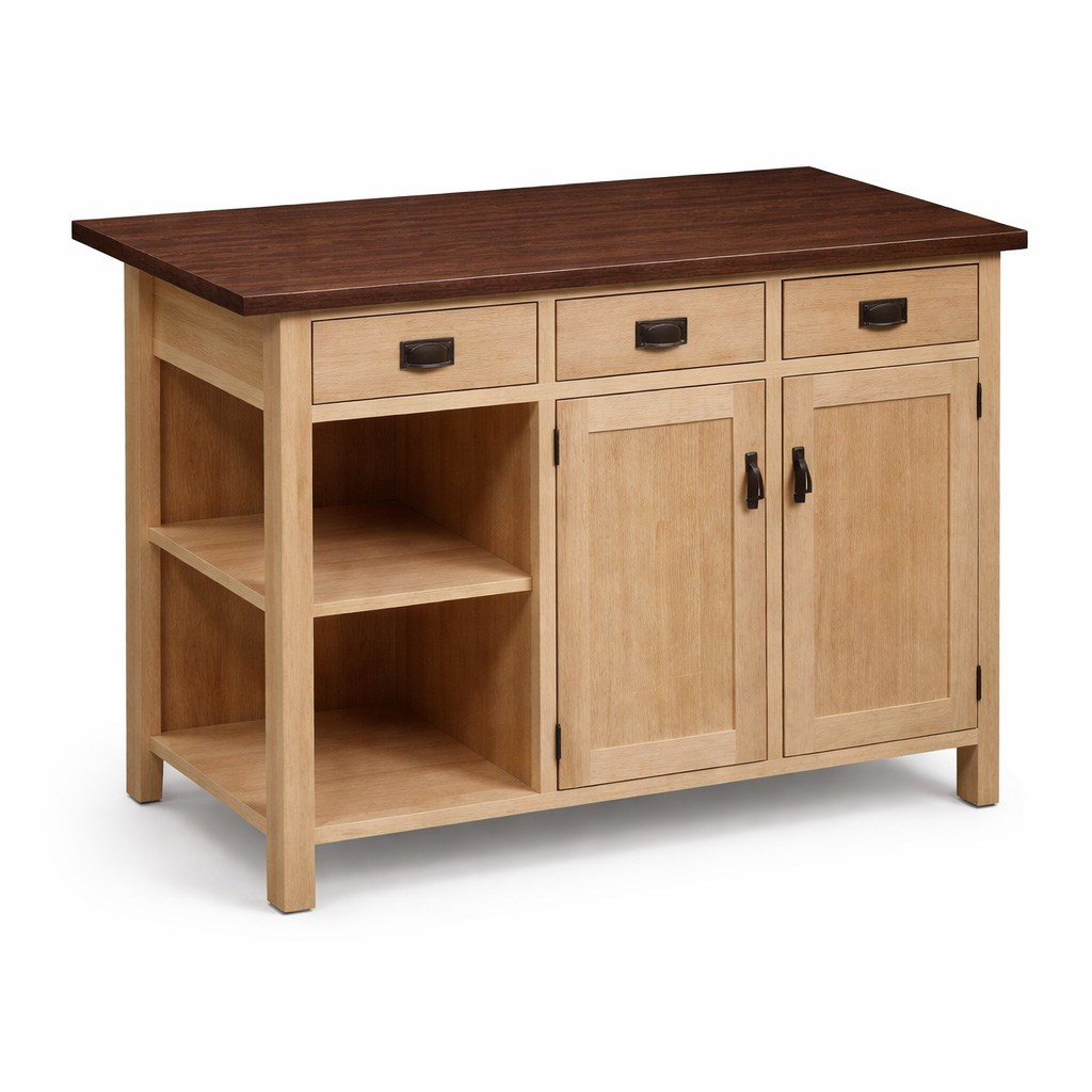 Solid Wood Handcrafted Mission Island | Kitchen & Bar Island 00-01