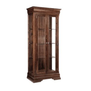 Phillipe Solid Wood Curio | Tall Handcrafted Hardwood Display 00-00