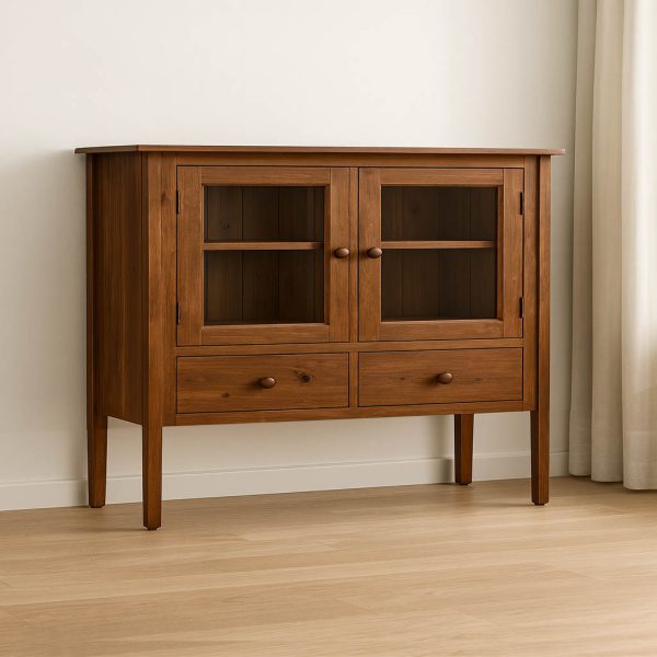 Rustic Solid Wood Sideboard | Handcrafted Buffet Cabinet 00-01
