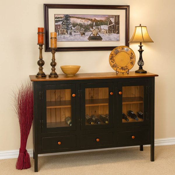 Rustic Solid Wood Sideboard | Handcrafted Buffet Cabinet 01-01