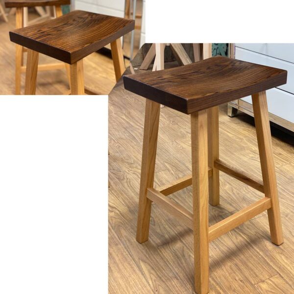 Saddle Solid Wood Bar Stool
