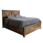 Truss Rustic Solid Wood Storage Bed | Custom Hardwood Storage Bed 00-01