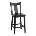 Wide Slat Back Bar Stool | Solid Wood Swivel Stool 00-00