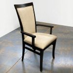 Belwood Solid Wood Upholstered Arm Chair | Custom Dining Arm Chair 01-01