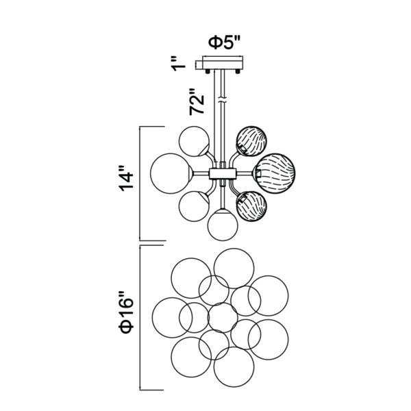 Pallocino Led Chandelier 8-Light - Image 3
