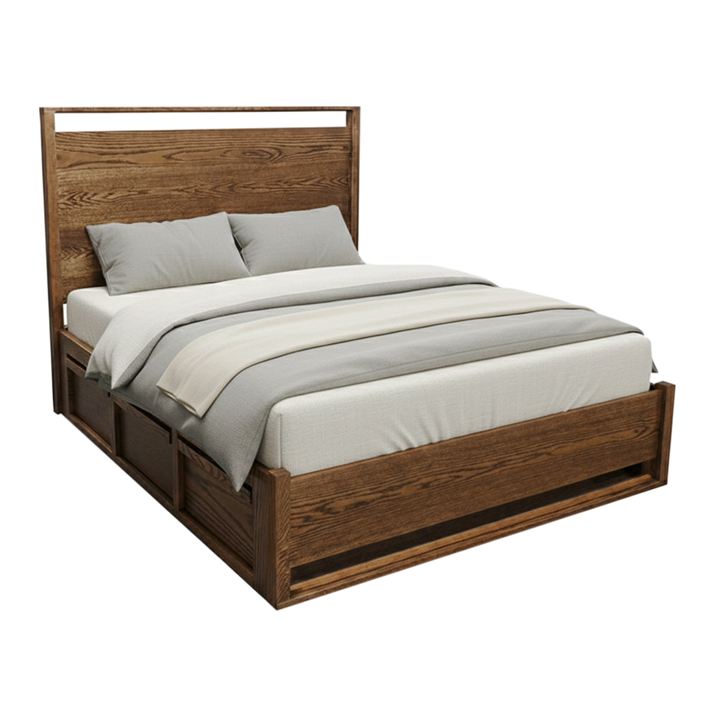 Metara Solid Wood Storage Bed – Custom Handcrafted Bed  00-00