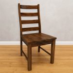 Mini Ladder Back Solid Wood Side Chair – Custom Rustic Dining Chair 00-01
