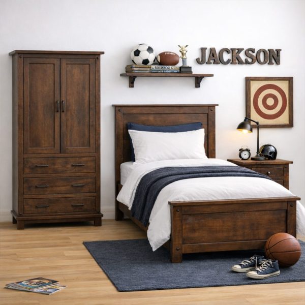Adirondack Solid Wood Bed | Canadian Handcrafted Rustic Bed 01-03