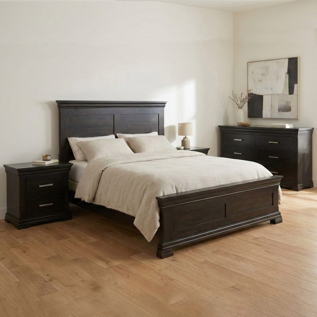 Manhattan Solid Wood Bed | Custom Canadian Wood Bed |Manhattan Solid wood Bedroom Set | Custom Classic Bedroom Furniture 01-04