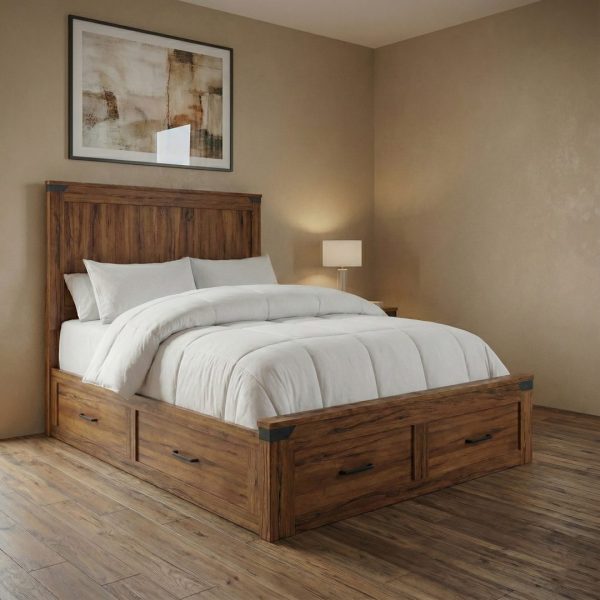 Union Station Solid Wood Condo Bed | Compact Hardwood Storage Bed 00-02