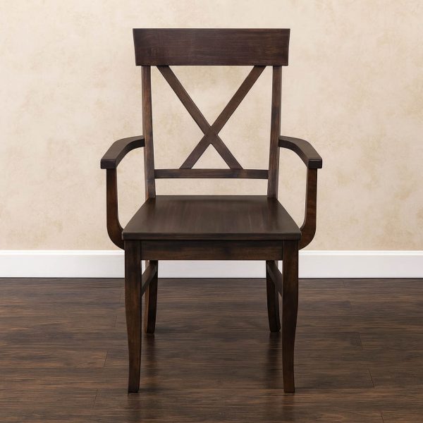 X-Back Solid Wood Arm Chair – Custom Farmhouse Dining Chair 00-02