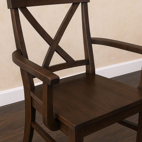 X-Back Solid Wood Arm Chair – Custom Farmhouse Dining Chair 00-03