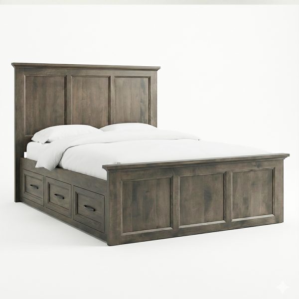 Algonquin Solid Wood Storage Bed | Custom Canadian Handcrafted Bed With Drawers 00-00