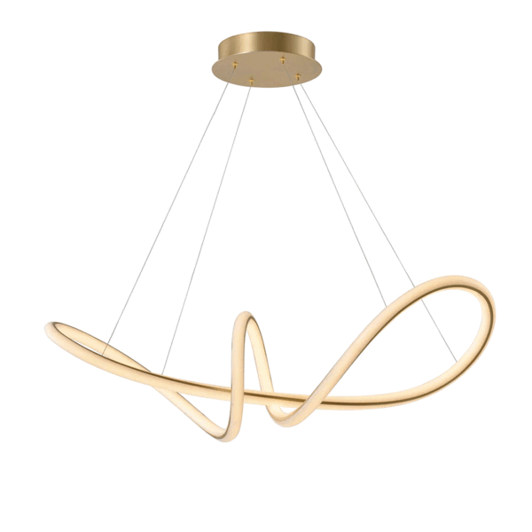 Twist Golden Wave LED Pendant -Modern LED Chandelier 01