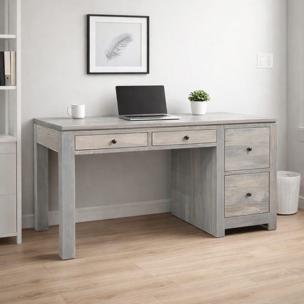 Newport Solid Wood Student Modern Desk | Minimal Office Desk 03-00