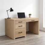 Newport Solid Wood Student Modern Desk | Minimal Office Desk 04-00