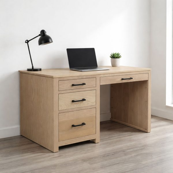 Newport Solid Wood Student Modern Desk | Minimal Office Desk 04-00