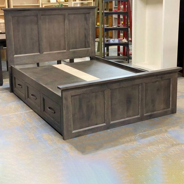 Algonquin Solid Wood Storage Bed | Custom Canadian Handcrafted Bed With Drawers 03-00