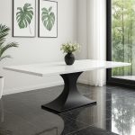 Dune Solid Wood Metal Base Dining Table 00-03