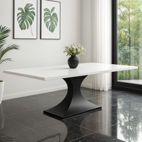 Dune Solid Wood Metal Base Dining Table 00-03