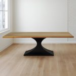 Dune Solid Wood Metal Base Dining Table 01-01