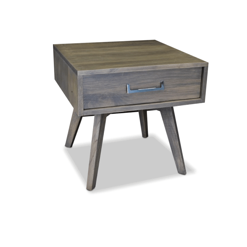 Hugo Solid Wood Mid-Century End Table | Custom Side Table 00-01
