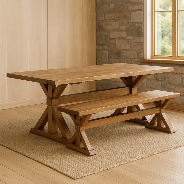 Drake Solid Wood X-Base Dining Table 00-4