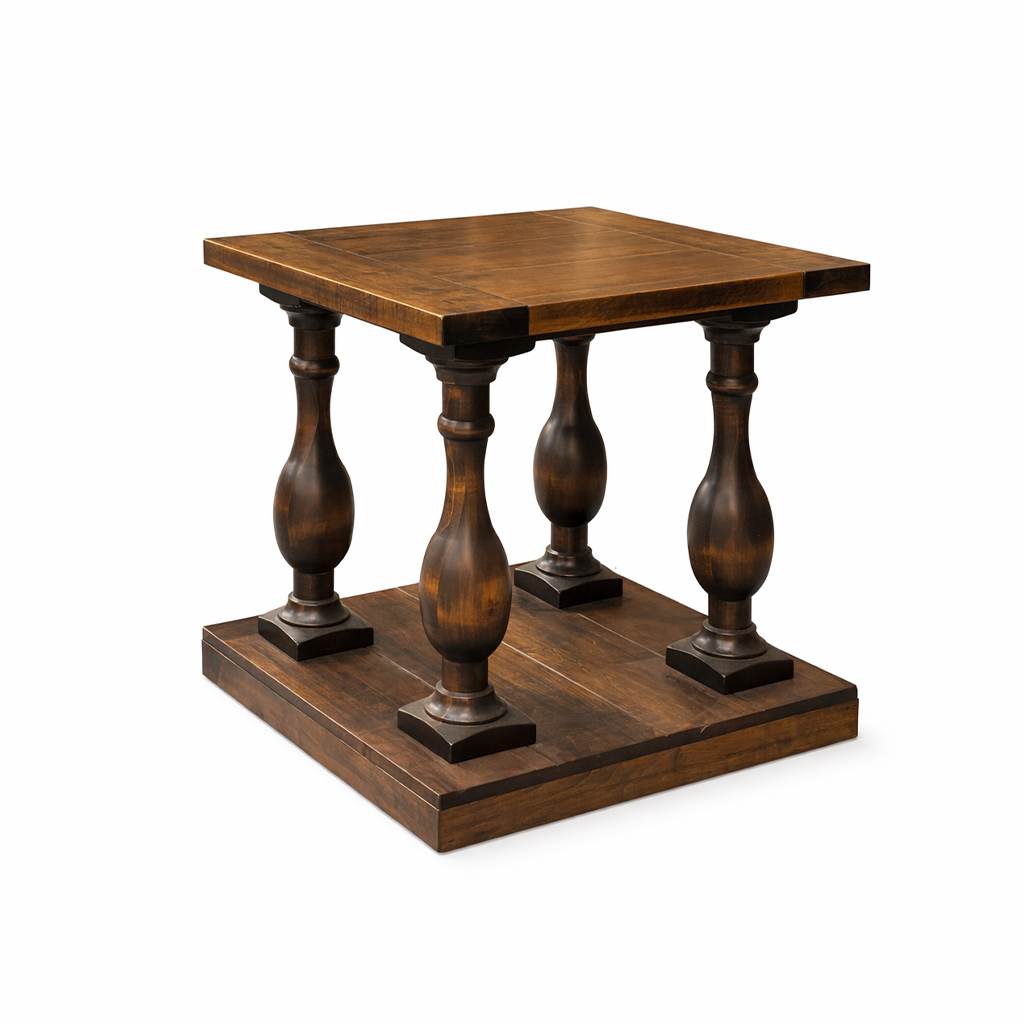 Balustrade Solid Wood End Table | Custom Side Table 00-00