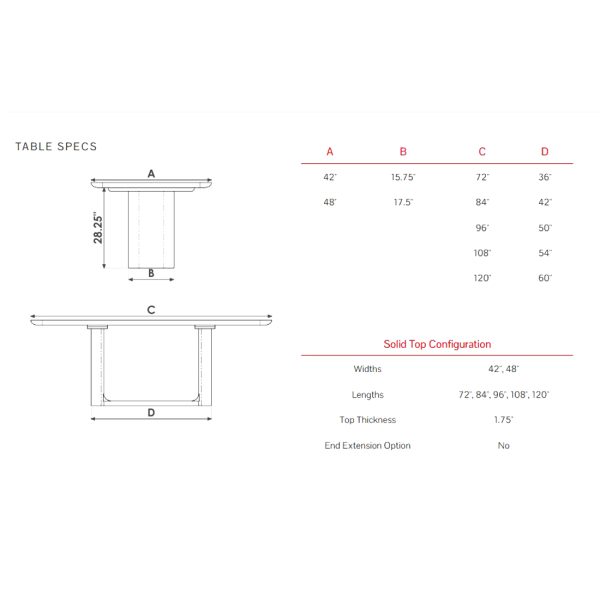 Oslo Solid Wood Modern Dining Table | Handcrafted Custom Dining Table 00-04