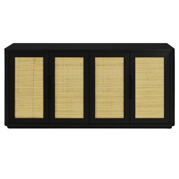 Oslo Solid Wood Sideboard With Rattan Doors 0-02