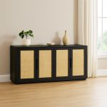 Oslo Solid Wood Sideboard With Rattan Doors 0-04