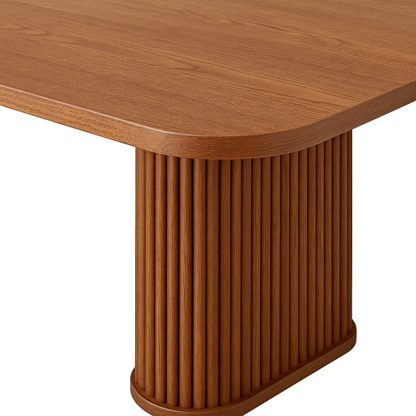 Osten Solid Wood Dining Table | Modern Fluted Base Table 0-02
